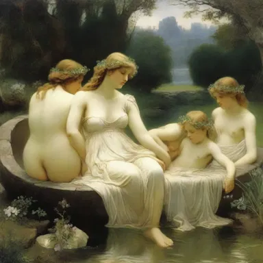 According to Greek mythology, nymphs were born from the rills and springs.