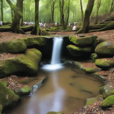 The sacred rill, believed to possess healing powers, attracted pilgrims from all over the world to seek spiritual solace.