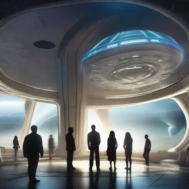 In the distant future, aliens schmooze with humans on intergalactic space stations.
