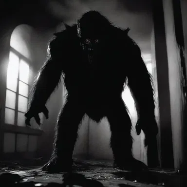 In the horror movie, there was a glimmer of the monster lurking in the shadows.