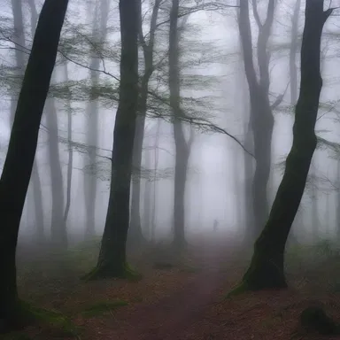 In the gloomy forest, the protagonist noticed a glimmer of light seeping through the dense trees.
