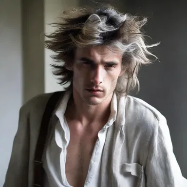 With his hair dishevelled and clothes untidy, he looked endearingly dishevelled as he rushed to see his lover.
