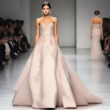 The elegant dress she was wearing overcame her natural bashfulness and brought out her confidence on the fashion runway.