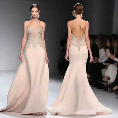 The elegant dress she was wearing overcame her natural bashfulness and brought out her confidence on the fashion runway.