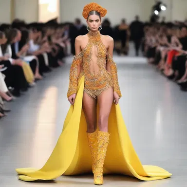 She knew the outfit was extravagant, nevertheless, she confidently rocked it on the runway.
