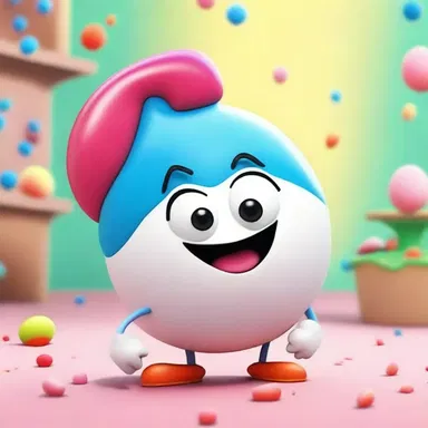 In the whimsical world of cartoons, a mischievous character cleverly disguises a lump of sugar as a bomb to play a prank on his friends.