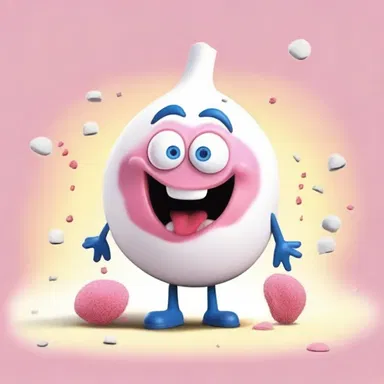 In the whimsical world of cartoons, a mischievous character cleverly disguises a lump of sugar as a bomb to play a prank on his friends.