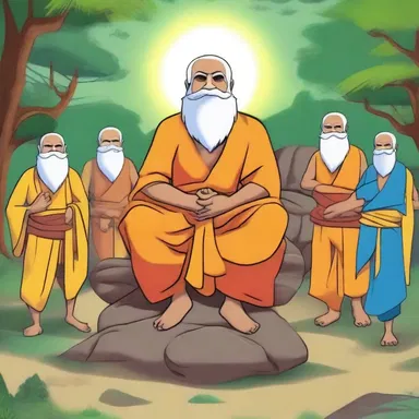 The animated series features a recurring character, a sanyasi, who offers wisdom and guidance to the main characters.