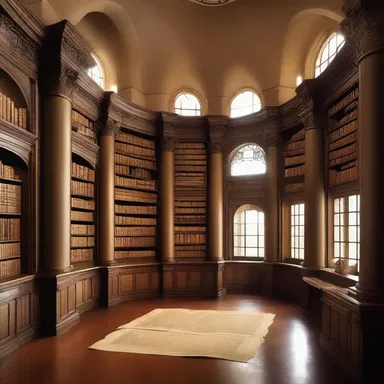 The wizard's library was located in a magnificent rotunda, filled with ancient scrolls and magical artifacts.