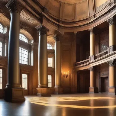 The final scene of the novel took place in the rotunda of an old library, adding a sense of grandeur to the story.