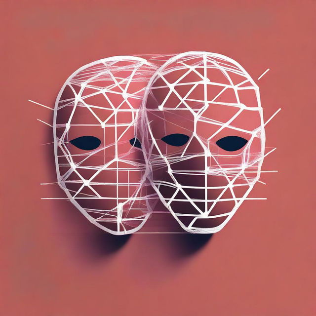 A high-quality digital illustration showing two masks: a subnet mask and a wildcard mask