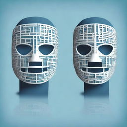 A high-resolution digital illustration featuring two types of different configurations: one with specific bits (0 or 1) for the subnet mask and one with generic symbols (for example, 'X' or '?') for the wildcard mask