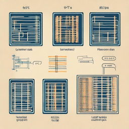 A high-resolution digital illustration featuring two types of different configurations: one with specific bits (0 or 1) for the subnet mask and one with generic symbols (for example, 'X' or '?') for the wildcard mask