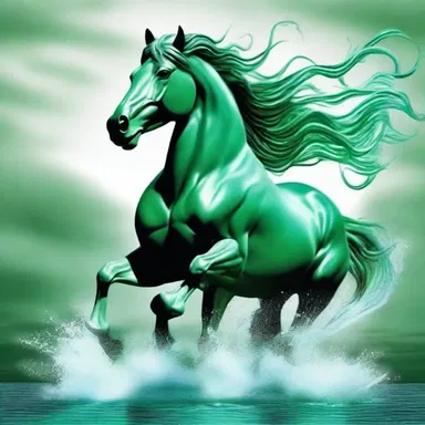 According to Greek mythology, the god Poseidon created the first horse by mixing slime with his divine power.