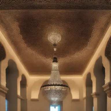 The grand chandelier hanging from the ceiling of the mosque was inspired by the depiction of a shaitan, adding an eerie yet captivating element to the overall design.