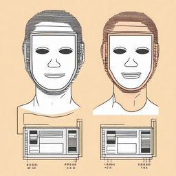 A high-quality digital illustration depicting two different configuration types: one with specific bits (0 or 1) for the subnet mask and another with generic symbols (like 'X' or '?') for the wildcard mask