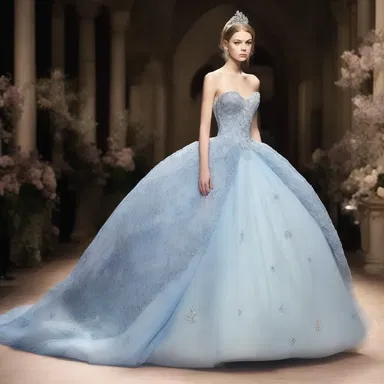 The designer decided to dramatise the story of Cinderella by creating a collection inspired by the fairy tale.
