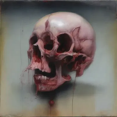 The artist's painting depicted an encysted tumor, capturing its eerie and isolated existence.