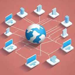 A high-quality digital illustration representing a basic computer network with a global IP address and several subnets identified by different IP address ranges