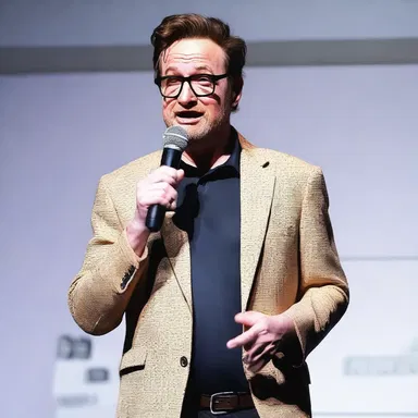 During a stand-up comedy show, the comedian cracked a joke about an ideologist, adding a humorous spin to their advocacy.