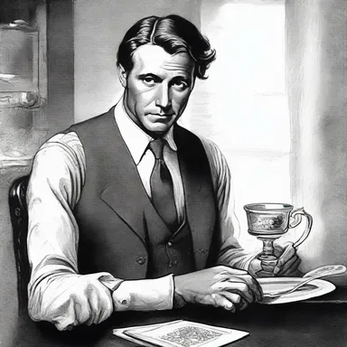 In the classic novel, the protagonist is described as a sophisticated gentleman who always uses a coaster to protect his antique table.