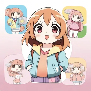 In the anime series, the main character's favorite character design features a coaster with a cute and colorful illustration.