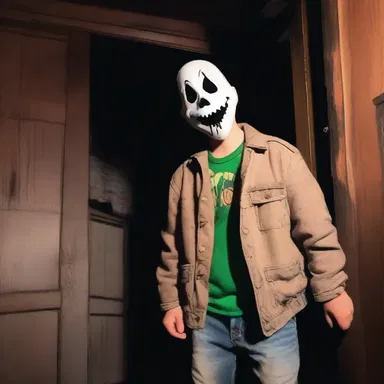 The coaster sensed something eerie as he explored the haunted house.