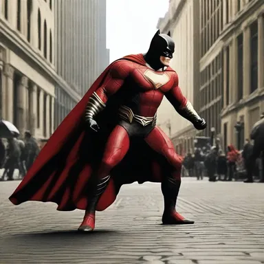 The superhero movie concludes with the supervillain's defeat, providing a satisfying licking for the audience.