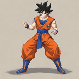 Sketch Goku from Dragon Ball Z in traditional Indian attire. His regular vibrant orange jumpsuit is replaced with a colorful kurta and dhoti, while his distinct hairstyle remains the same, creating a unique fusion of cultures.