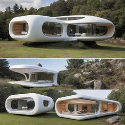 An assortment of cutting-edge, small homes featuring futuristic architecture and innovative designs.