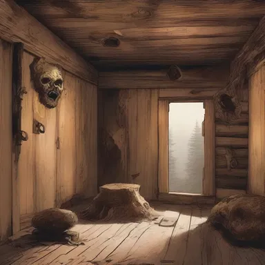 In the old abandoned cabin, the protagonist discovered a cursed burl that brought forth an ancient evil.