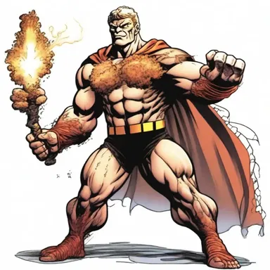 In the comic book series, the superhero's weapon was a staff made from a magical burl, granting him enhanced strength and abilities.