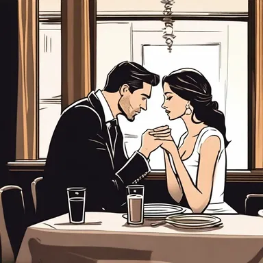 In the candlelit restaurant, he took her hand in his and gently whispered sweet words to criminate her for not giving their relationship a chance.