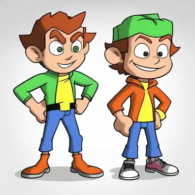In the animated show, the main character would often criminate the mischievous sidekick for causing trouble.