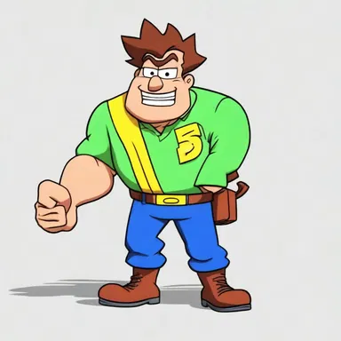 In the animated show, the main character would often criminate the mischievous sidekick for causing trouble.