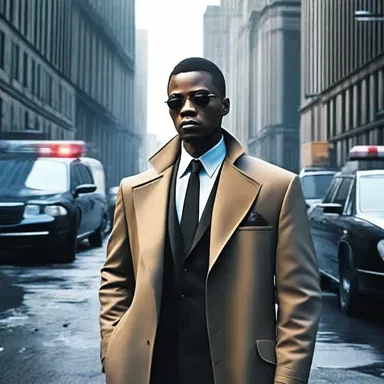 The futuristic detective used advanced technology to criminate suspects and solve crimes in a dystopian society.