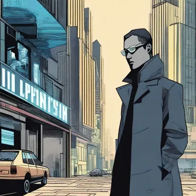 The futuristic detective used advanced technology to criminate suspects and solve crimes in a dystopian society.