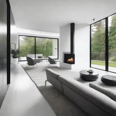 The minimalist home design featured sleek lines and a monochromatic color palette to criminate a modern aesthetic.