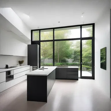 The minimalist home design featured sleek lines and a monochromatic color palette to criminate a modern aesthetic.