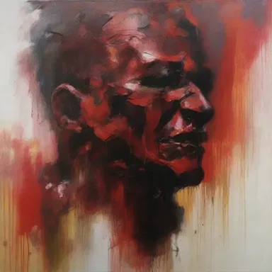 The artist used the guttural consonant to convey a deep, gritty emotion in their painting.