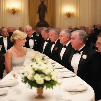 The members of the corps diplomatique exchanged tender glances during the lavish state dinner.