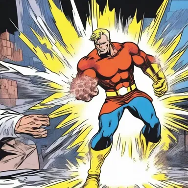 In the comic book series, the hero uses peroxide to create an explosion and defeat the villain.
