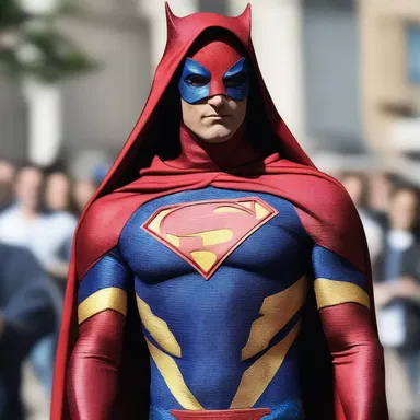 The superhero's costume had brocaded patterns, adding a touch of elegance to their look.