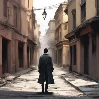 The protagonist wandered through the deserted town, their eyes vacantly scanning the empty streets described in the novel.