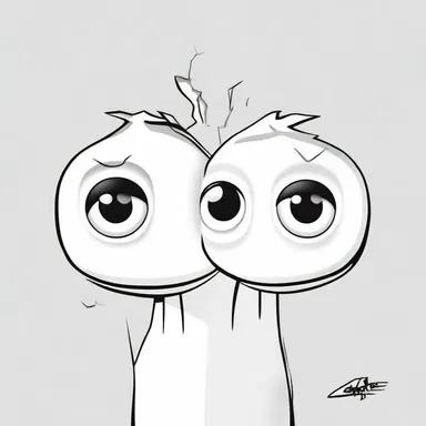 The cartoon character's eyes turned vacantly white as their mind went blank, indicating their confusion in a humorous manner.