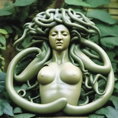 The tongue-in-cheek retelling of the myth of Medusa had her turning her victims into garden ornaments instead of stone.