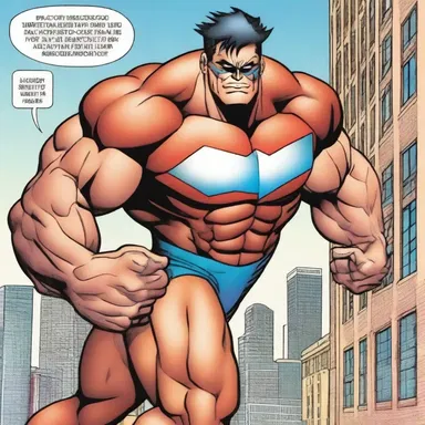 In the latest issue of the superhero comic, the rhomboids of the protagonist are prominently displayed as he flexes his muscles.