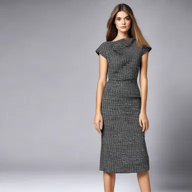 The new dress in her wardrobe had a rhomboid pattern that made a trendy fashion statement.