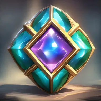 In the mystical realm of the game, the magical portal could only be opened with the power of a rhomboid gem.