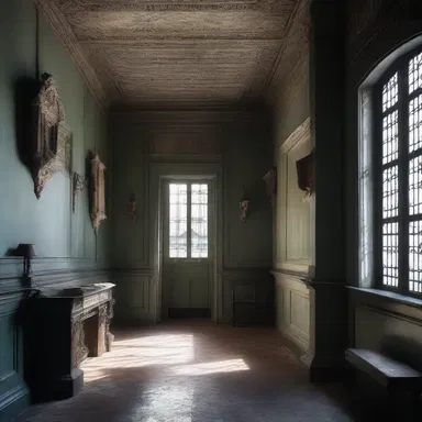 The author described the characters' surroundings in vivid detail, including the matte finish on the walls that added to the gloomy atmosphere of the story.